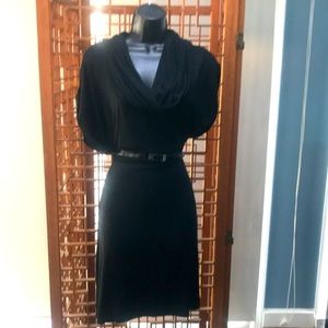 Geri C black dress with cowl neck size L.